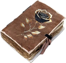 Vintage Elegant Rose Leather Journal Floral Notebook Spiritual Rose Diary Gift