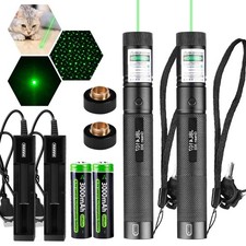 2PACK 532nm Green Laser Pointer Pen Visible Astronomy Beam Light f/ Cat Star Cap