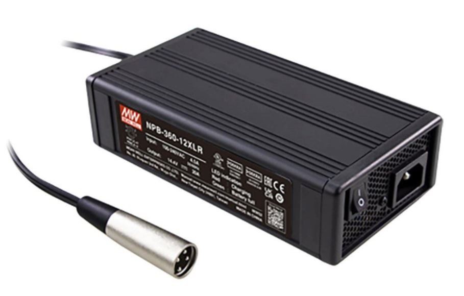 Chargeur batterie Mean Well 27,6V 12A intelligent avec fonction PFC active