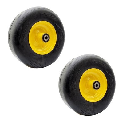 (2) FLAT FREE WHEEL ASSEMBLIES 13X5.00-6 FITS JOHN DEERE TCA13769