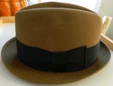 Men's John B Stetson Felt Derby Bowler Hat Brown Vintage  Size 6 & 7/8  EUC