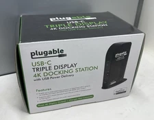 Plugable UDULTC4K USB-C 4K Triple Display Docking Station In Box