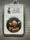 Scrooge McDuck Hard To Be Rich 1 Oz .999 Silver Round Colorized In Case