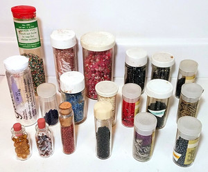 Lot of 19 Tubes of Craft Glitter Beads Assorted Colors Scrapbooking Art Projects