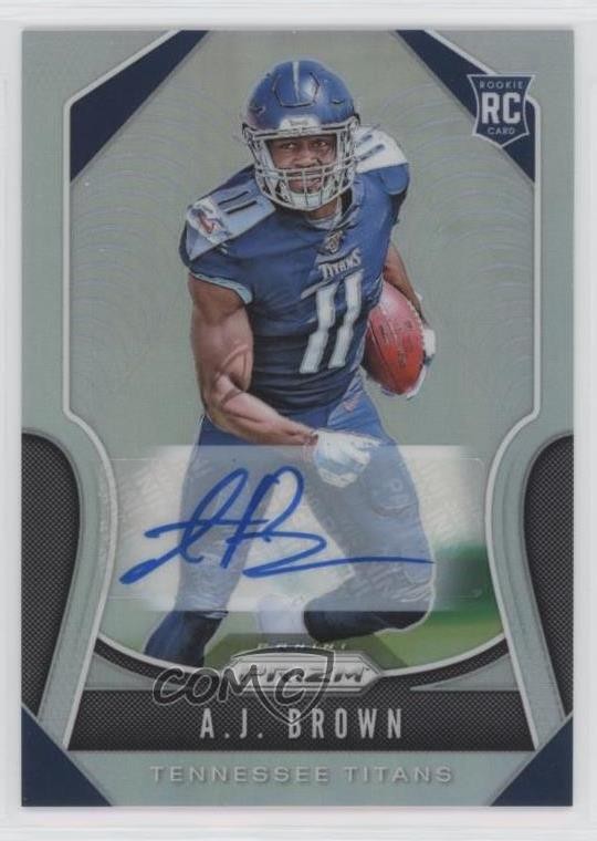 2019 Panini Prizm Rookies Silver Prizm Auto AJ Brown #344 Rookie Auto RC 0b0