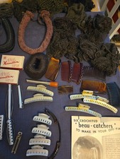 vintage lot hair 1940 foundatios net hold bob curler Lady Hamilton comb Goody