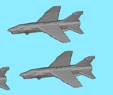 GAGA 1/540 US NAVY F-8 Crusader for aircraft carrier 3D Print kits (6 sets)