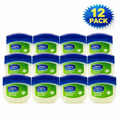 Vaseline Blue Seal Aloe Fresh Petroleum Jelly 100ml Aloe Moisturizer (12 Pack)