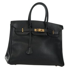 Borsa a mano HERMES Birkin 35 Ardenne nero oro originale SK001SM
