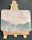 ACEO Original Crayon All Wax Painting Landscape Nature Birds Fall Trees Autumn — photo 2