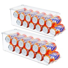 2 Pack Soda Can Organizer for Refrigerator, Stackable Canned Food Pop Cans Co...