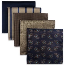 S&W SHLAX&WING 5 Pieces Mens Pocket Square Handkerchiefs Set Fashion