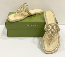 NIB TORY BURCH $300 MILLER PAVE KNOTTED MATTE SUN YELLOW THONG FLIP FLOP/Sz 6