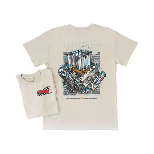 Holley Engine T-Shirt, Chrome Engine Block Artwork Beech Bend Raceway Park 2 Sid