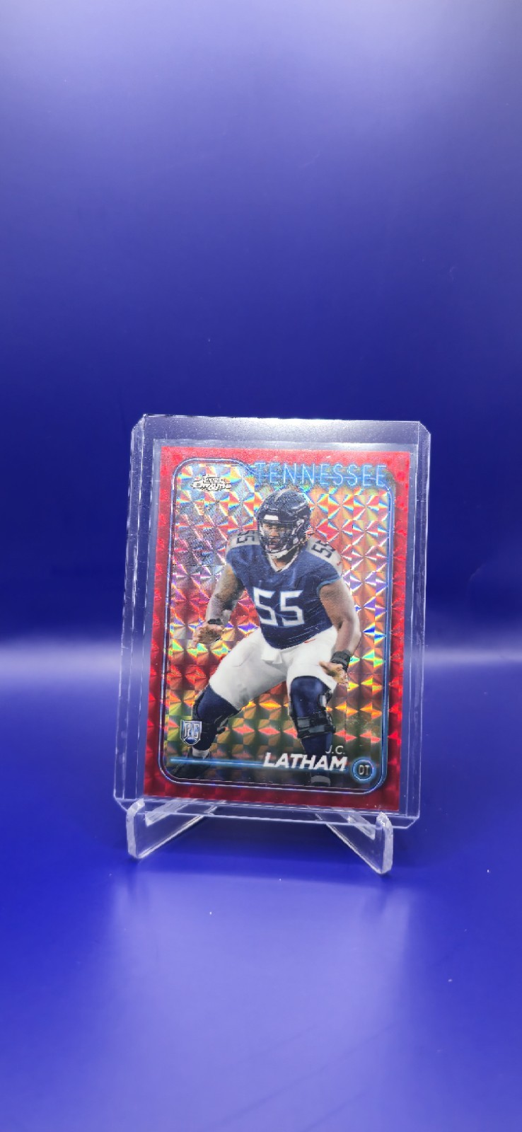 2024 Topps Chrome Rookies J.C. Latham #270 Red Geometric Refractor /5 (RC)