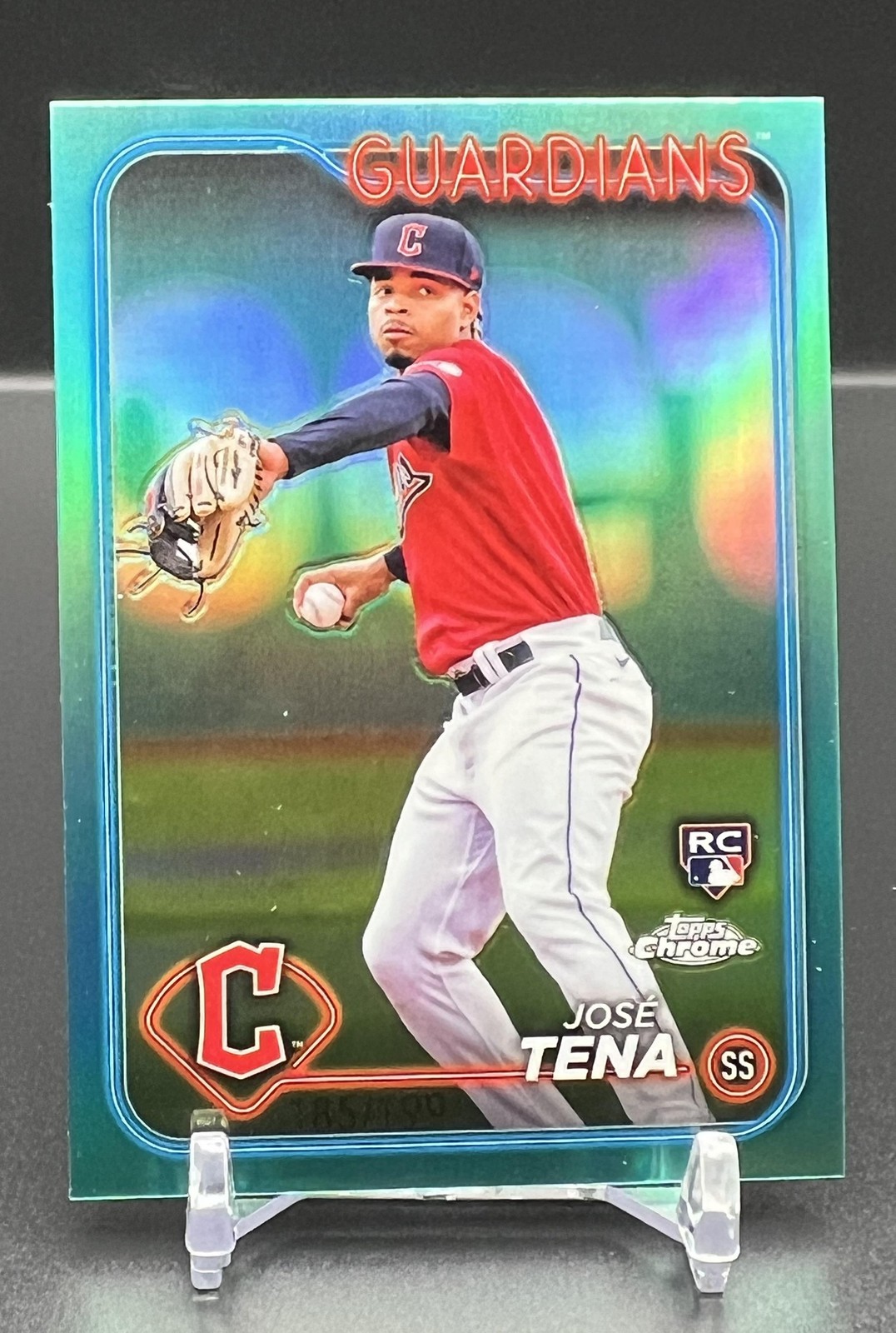 José Tena RC Aqua Lava Refractor /199 2024 Topps Chrome #29 Cleveland Guardians