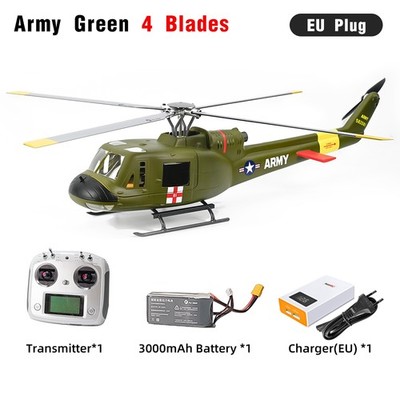 Fly Wing UH-1 V4 10CH GPS 3D ArmyGreen 4 Blades Schwebeflug RC RTF Hubschrauber