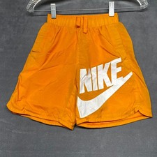Nike Sportswear Athletic Shorts Kids Medium Orange Logo Mesh Lined Running Y2K