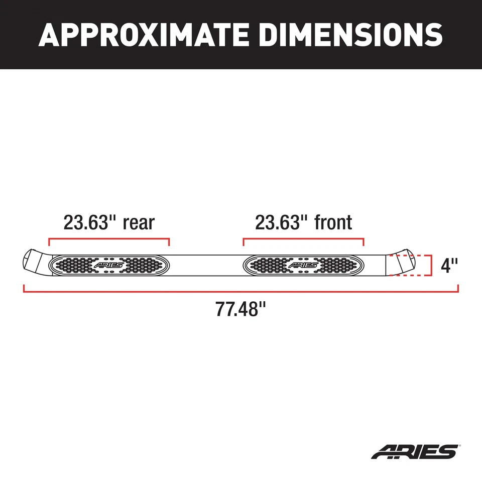 Aries 4in SS Oval Nerf Bars for 2007-2019 Silverado/Sierra 1500/2500/3500 Double Foto 3 de 4