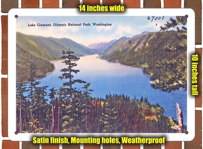 METAL SIGN - Washington Postcard - Lake Crescent, Olympic National Park, Washin