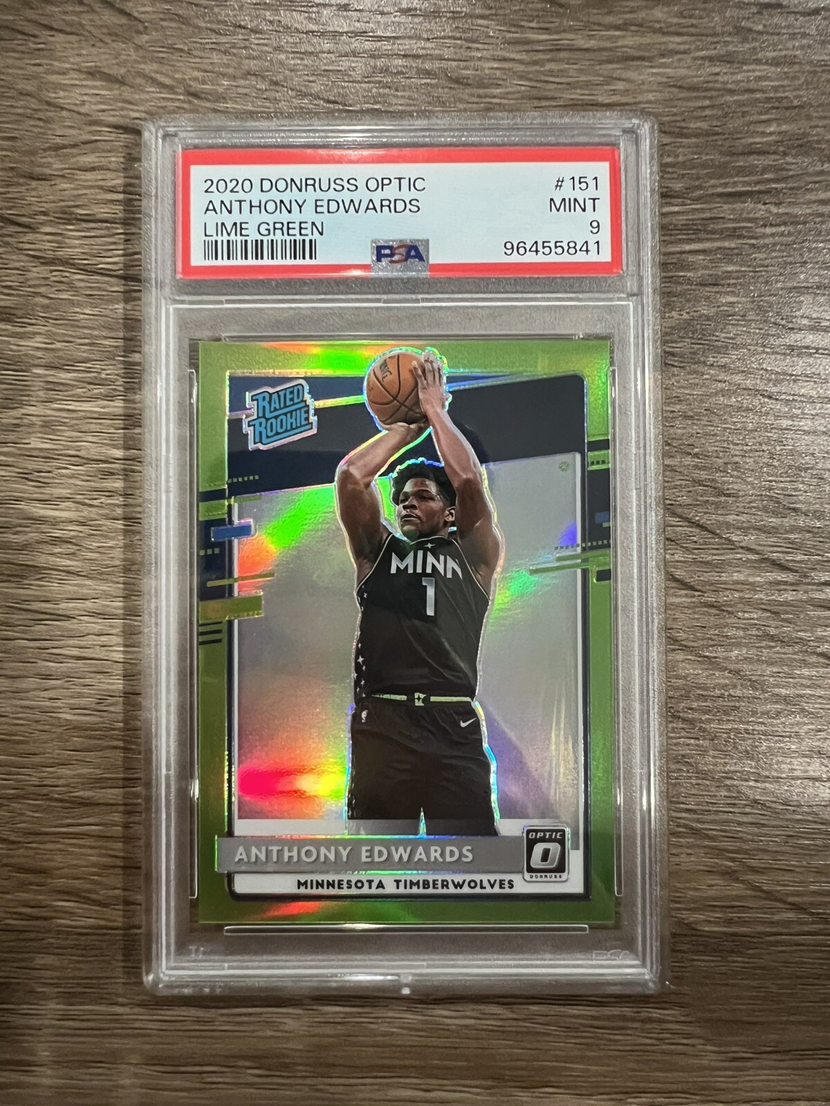 2020 Donruss Optic Lime Green Anthony Edwards /149 PSA 9 Mint Rated Rookie Rare!