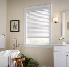 Cordless Faux Wood Blinds 2" White