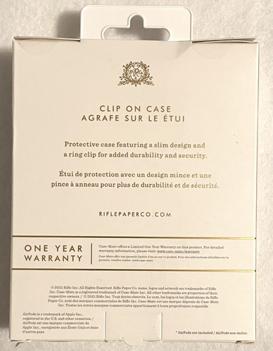 Rifle Paper Co., AirPids 3rd Generation Case, Clear Rose Garden - Picture 2 of 2