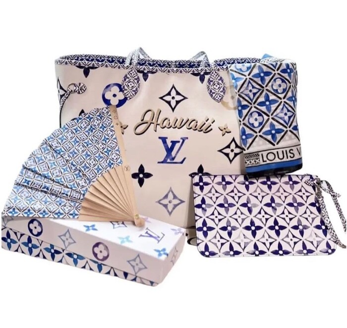 LOUIS VUITTON Neverfull GM Tote Bag Pouch BY THE POOL Hawaii