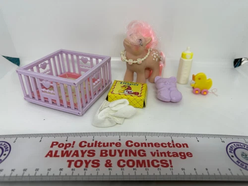 Vintage G1 1984 My Little Pony Baby Cotton Candy Playpen Gift Set 100% Complete