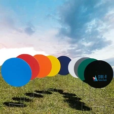 (10-Pk) Blank Yard Sign Circles- 18" Diameter- with H-Stakes- Assorted Colors