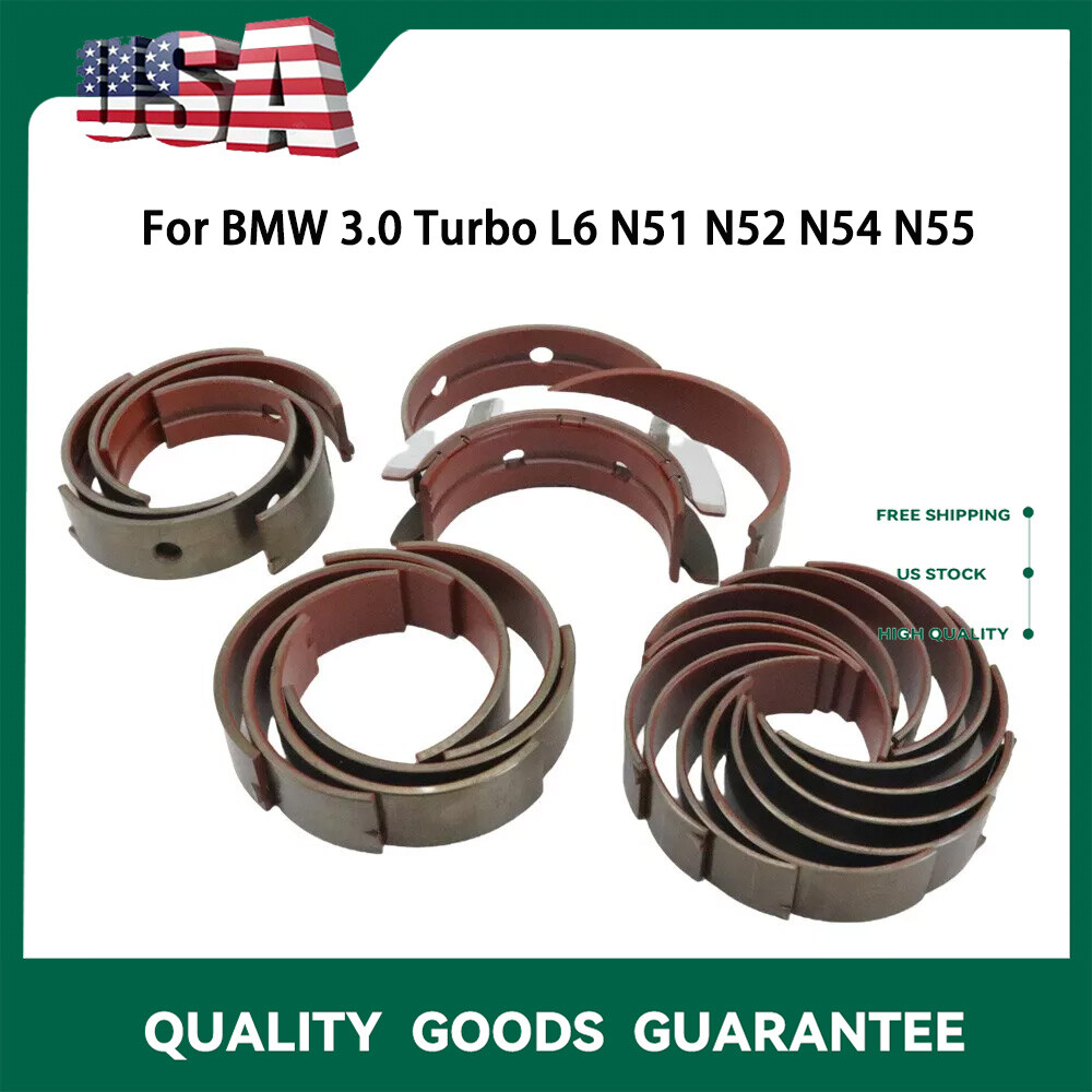 Engine Polymer Coated Main Con Rod Bearings for BMW 3.0 Turbo L6 N51 N52 N54 N55