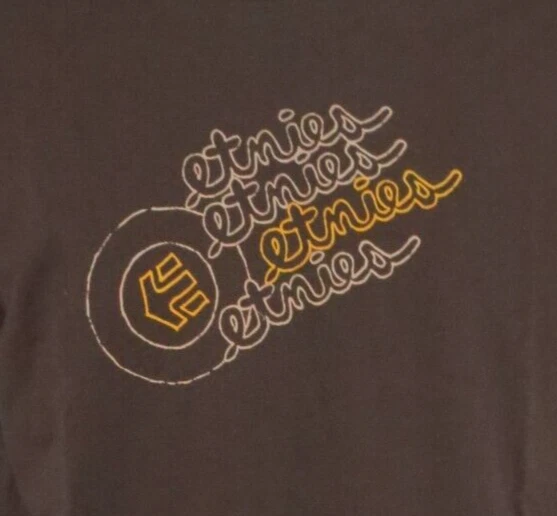 Camisa Etnies Vintage - Logo Cuádruple Color Base Marrón - Para Hombre Grande Foto 2 de 4