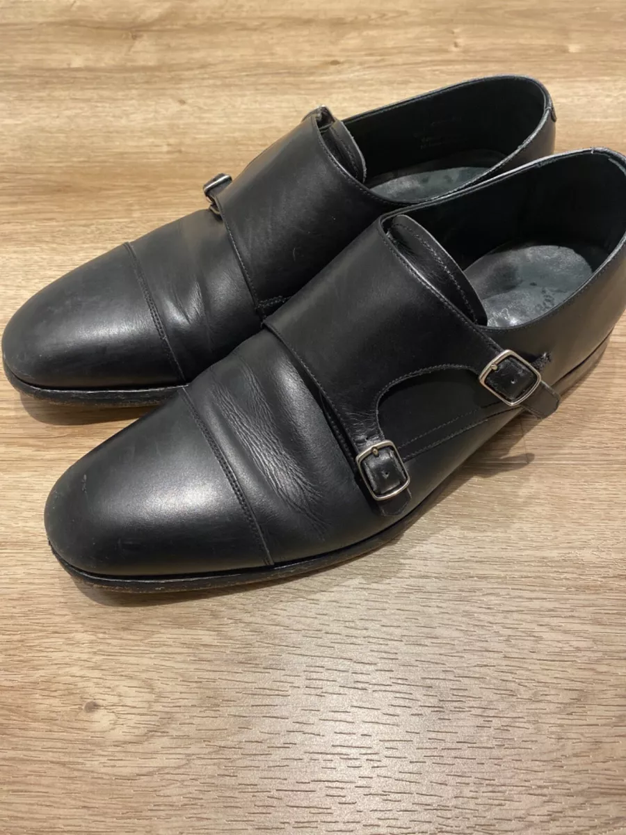 Loake Cannon black Double Monk Shoes UK 9 F needs some work ie. new rubber sole