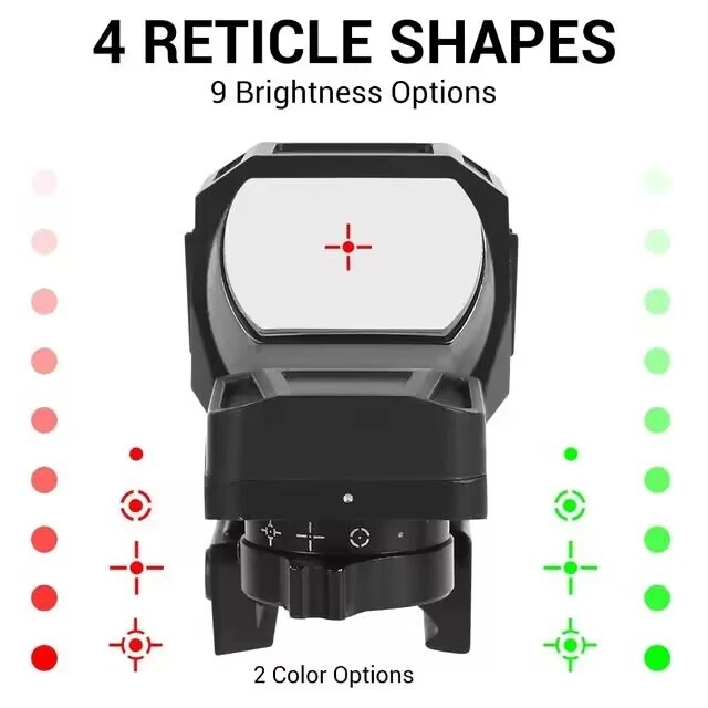 1x22x33mm Red Green Dot Sight 4 Reticle Reflex Sights 20mm Rail Mount - Image 3 of 4
