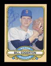 1969 SEATTLE PILOTS #3 BILL EDGERTON AUTOGRAPHED HQ SIGNED 1983 RENATA GALASSO 