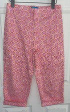 FRESH PRODUCE Sz 8 Pink Citrus Twist Cotton Stretch Capris Crop Pants EUC