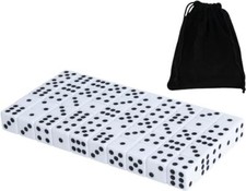 Pack 16MM White Dice - Six Sided Standard Opaque White Dice with Black Pips 50