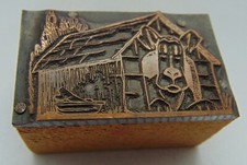 Printing Letterpress Printers Block Dog In Dog House Animal