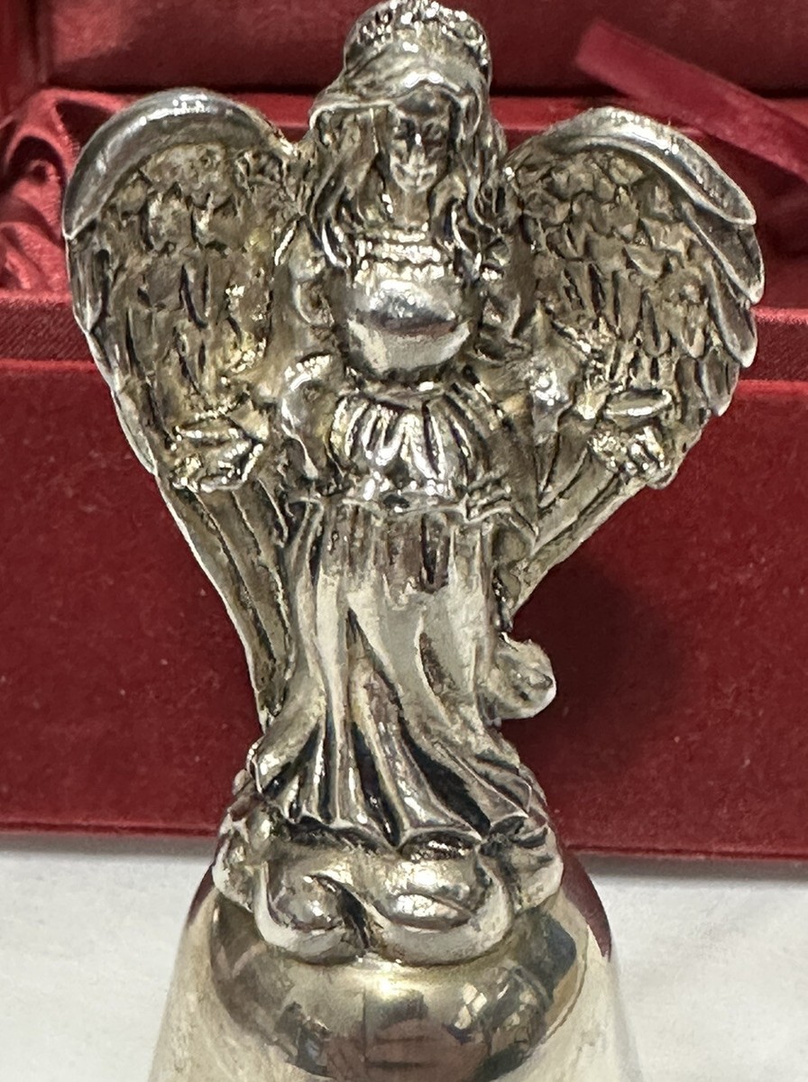 Silverplate Angel Bell With Case EUC Christmas | eBay