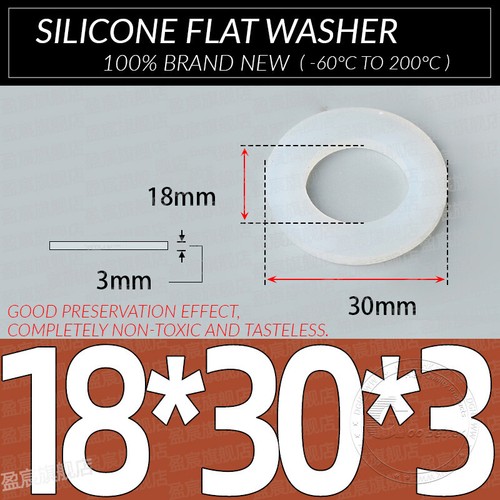 3MM THICK WHITE SILICONE HIGH TEMP FLAT RING RUBBER WASHER SEAL GASKETS 10 PACK - Picture 51 of 73