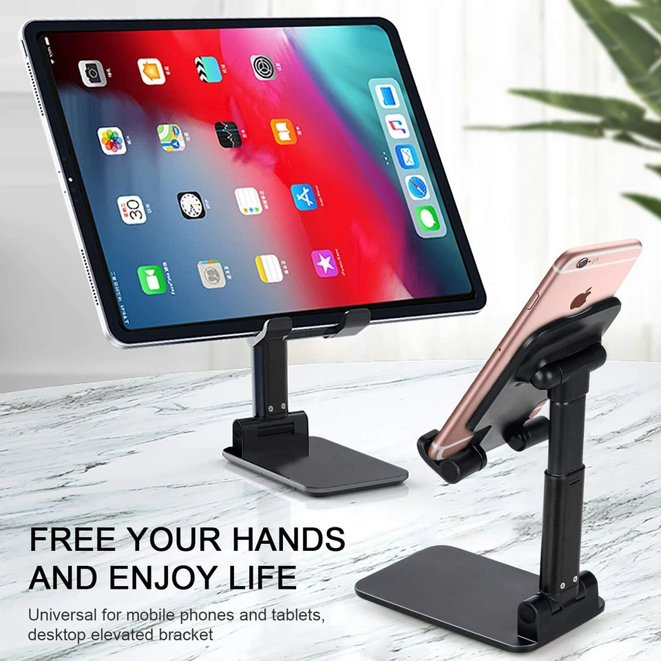 Adjustable Cell Phone Stand Holder Desk Dock Mount For iPad iPhone Kindle Tablet - Image 3 of 4