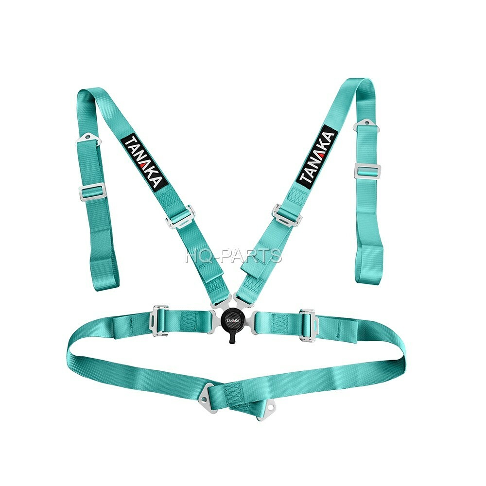 TANAKA UNIVERSAL MINT GREEN 4 POINT CAMLOCK RACING SEAT BELTS