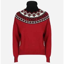 FENDI Logo Fair Isle Turtleneck Sweater