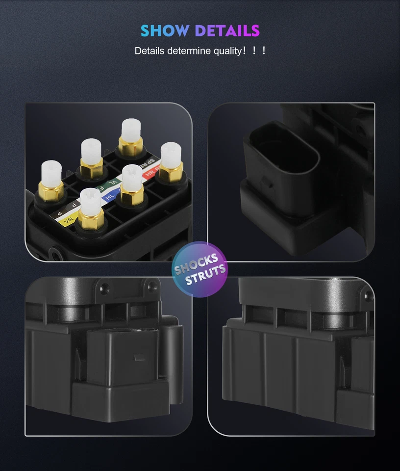 Front Air Suspension Shock Struts Valve Blocks For 2002-2010 Audi A8 S8 Quattro - Image 4 of 4