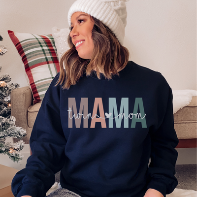 Sweat-Shirt à Capuche Femme Imprimé Lettrage Mama Hoodie à Manches