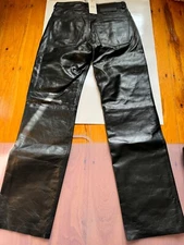 New $1,885 Ami Alexander Mattiussi Black 100% Soft Leather Pants Sz M 32 US