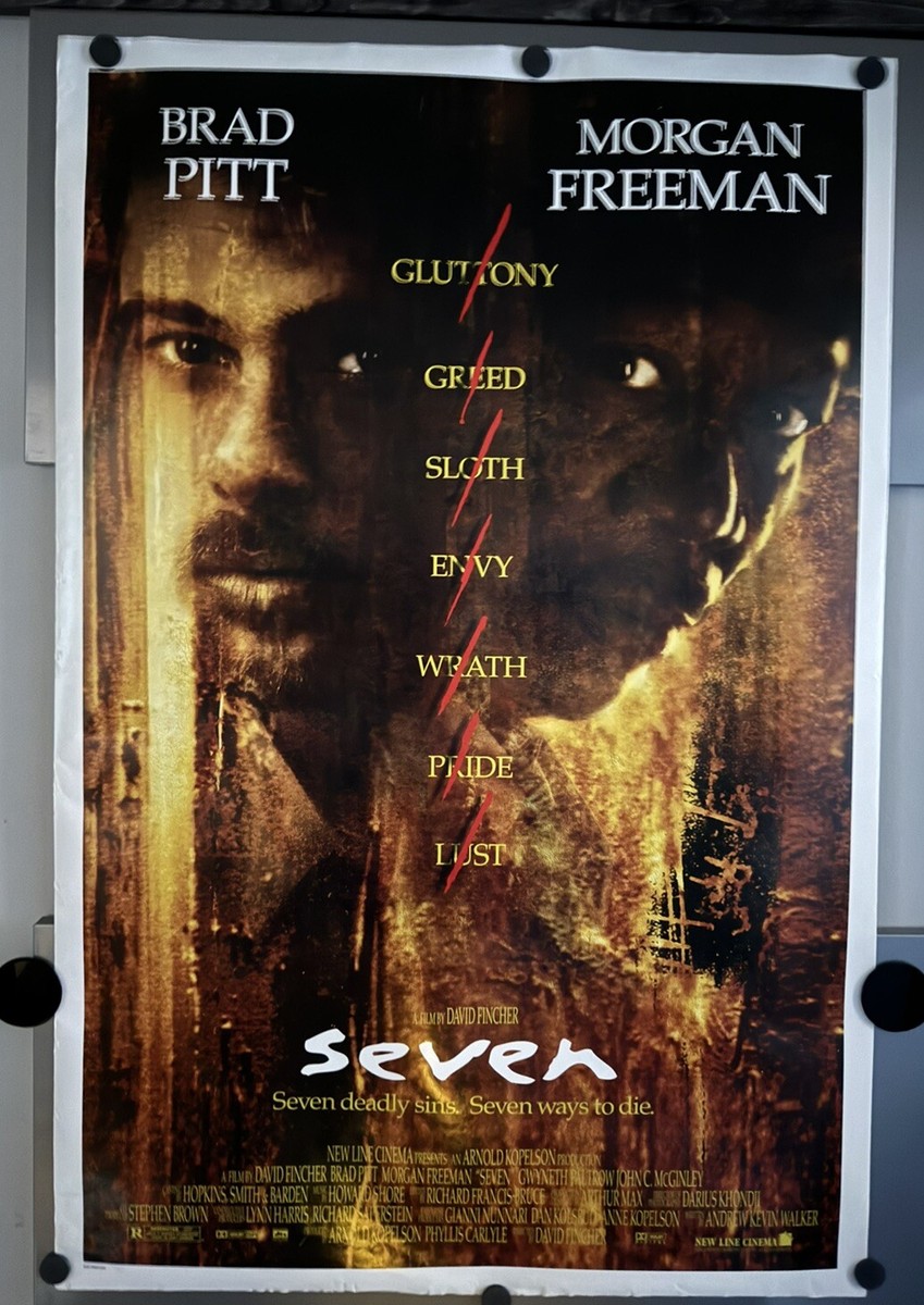 Vintage Original “Seven” 1995 Double Sided Movie Poster 27x41