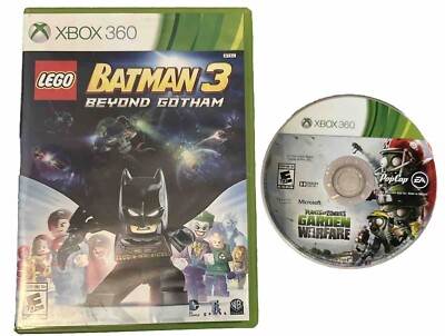 Batman 3 Beyond Gotham Lego Xbox 360 Game Case & Manual + Garden Warfare Disc On