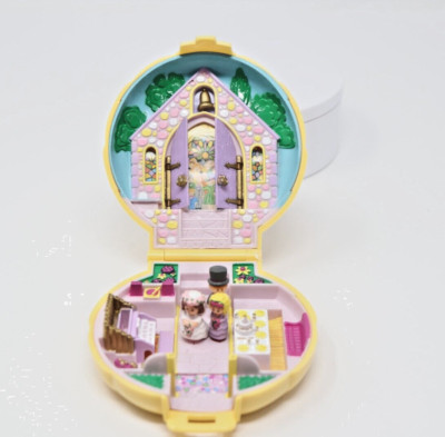 Vintage 1989 Bluebird Polly Pocket Nancy s Wedding Day Chapel Compact