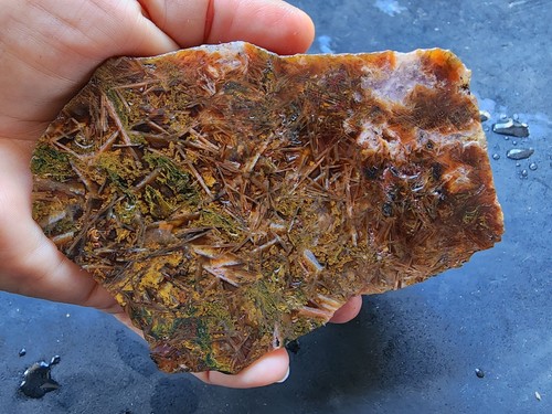 18.9 oz (536 gr) Sagenite Agate, Lapidary Slabs, Needle Agate, Agate Slab, Agate - Picture 9 of 16